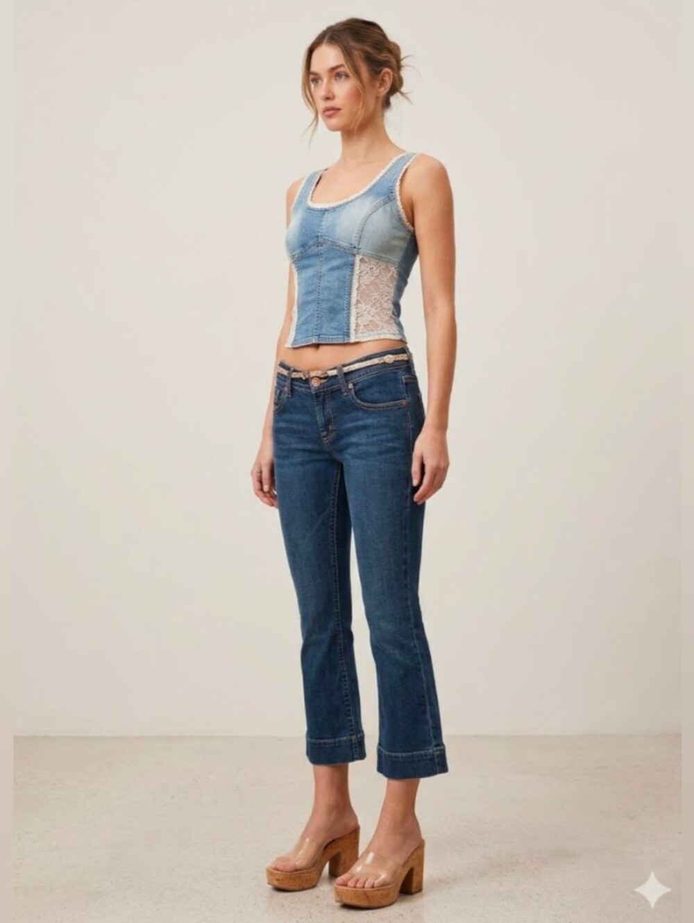 7 For All Mankind Y2K Low Rise Ankle cropped Capri skinny jeans dark
